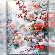 Flower Snow View Cross stitch set   Cross stitch kit  Cross stitch pattern 2024 New Style Thread Embroidery Living Room Small Piece Entrance Bedroom High-End Hand Embroidery Beg
