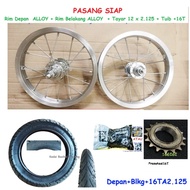 12 x1.75 PAIRS READY to rim - 12" bicycle rim, 12 x1.75 tire, 12 x 2.125 and tuib. Just install the 