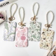 Relief Little Fresh Flower Card Holder Photocard Case Name Tag with Lanyard 7*11cm