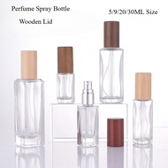 5/9/20/30ML Transparent Square Glass Perfume Spray Bottle Fine Mist Empty Refillable Sample Travel
