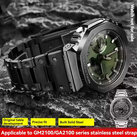 for Casio GSHOCK series farmhouse oak GM-2100/GA2100/GBM-2100modified metal stainless steel watch wi
