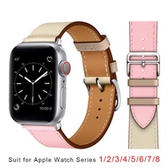 สายหนังสำหรับสายคาด Apple Watch 49มม. 45มม. 44มม. 42มม. 41มม. 40มม. 38มม. สายข้อมูลไอวอชแบบหนังสำหรับซีรี่ส์7 5 6 SE 8