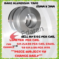 LSE 25MM X 3MM ALUMINIUM TAPE / STRIP FOR EARTHING (11KG PER COIL) - 45 METER