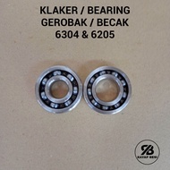 bearing/klaker roda gerobak becak 2pcs (6205&6304) luar dalem buat satu roda kondisi bekas (bagus ku