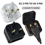 (EU TO UK | FUSED) 2 Pin To 3 Pin Plug / EU To UK Plug