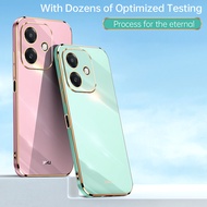Casing OPPO A3X 5G India New Luxury Straight Edge Electroplating Full Protection Shockproof Soft Sil