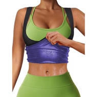 Atasan Tank Top Sauna Sukan Cetak Polos / Camo Wanita, Baju Peluh Tanpa Lengan, Baju Mampatan Wanita