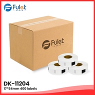 DK-11204 Multipurpose Die-cut Labels with Black Text on White Background, 17mm x 54mm (50 rolls)