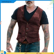 Autumn Men's V-neck Brushed Leopard Vest Rock Heavy Metal Wild Vest
