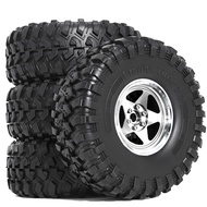 2.2" Beadlock Wheels and Tires for 1/10 RC Crawler SCX10 III 90046 TRX4 D90 2.2in Beadlock RC Rims 2