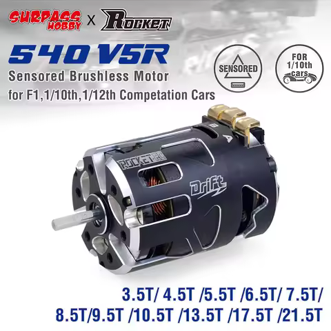 Surpasshobby Rocket 540 V5R Sensored Brushless Drift Racing Motor for 1/10 1/12 1/14 RC Car Competit