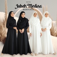 Jubah Medina  - Abaya Umrah Haji Dress Muslimah Hitam Putih High Grade Cotton Easy Iron Nursing