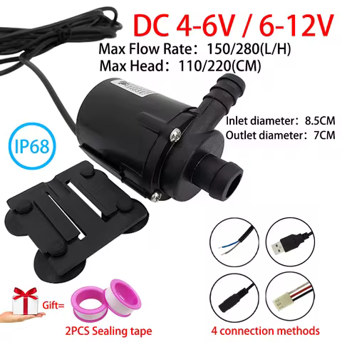 280L/H Mini Brushless Motor Submersible Pump DC6-12V/4-6V Fish Tank Aquarium Pump Computer Water-coo