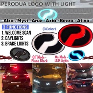 Car Emblem LED Logo Perodua Myvi Bezza Axia Aruz Ativa Alza Emblem With Running Day light Brake lampu drl lamp Scanning