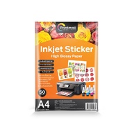 Printmax สติกเกอร์โฟโต้กลอสซี่อิงค์เจ็ท A4 50แผ่น