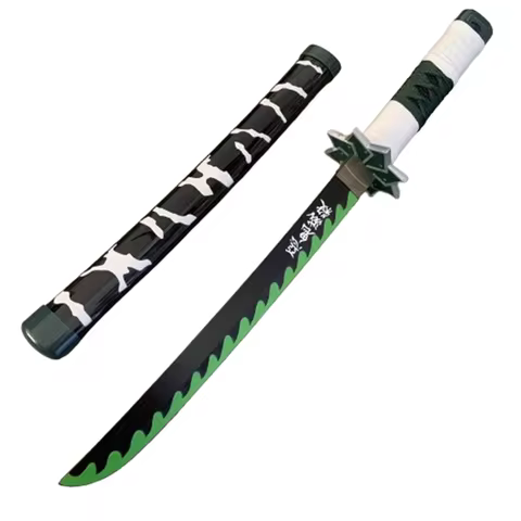 Cosplay Anime Shinazugawa Sanemi Bamboo 24inch Katana Sword Role Play Demon Slayer Kamado Tanjiro 60