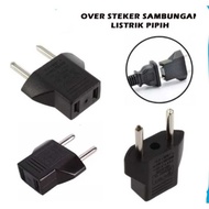 Over flat plug flat connection flat to round electrical plug connection