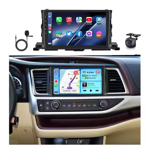 10.1'' Radio for Toyota Highlander 2015 2016 2017 2018 Car Stereo with Wireless Carplay Android Auto