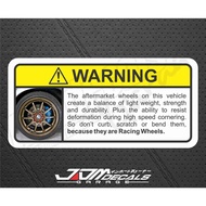 Funny Warning Sticker - Racing Wheels