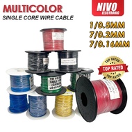5 Meter - MULTICOLOR SINGLE CORE MULTI STRAND SIGNAL WIRE CABLE 1/0.5mm 7/0.2mm 17/0.16mm