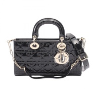 【二手】Dior LADY D淨化草本- Joy 中 Cannage 兩用手提包 M0540OWCBM900 漆皮單肩包 女士（全新）