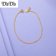 emas 916 original gold pawnable anklet simple water wave bell anklet women's jewelry