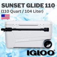 IGLOO Sunset Glide 110 Quart Cooler Box ( Original, 104 Liter Volume, with wheels, extended ice rete