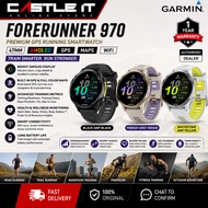 Garmin Forerunner 970 47MM AMOLED GPS Maps Running Smartwatch Black French Grey Whitestone