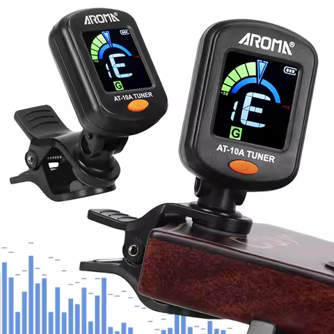 Digital Electronic Tuner Foldable Rotatable Acoustic Guitar Tuner Rechargeable for Acoustic/Electric