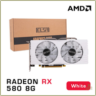[oqian] ELSA White Radeon RX 580 8GB GDDR5 256bit GPU Desk Computer Gaming Graphics Card