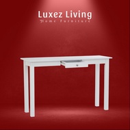 LUXEZ 120cm Nancy console table in White colour 4ft Vanity Table Make Up Desk Putih Color 1 Drawer M