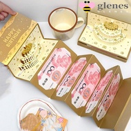 GLENES 3D Birthday Red Envelope, Traditional DIY Packing Lucky Money Envelope, Cash Gift Foldable Be