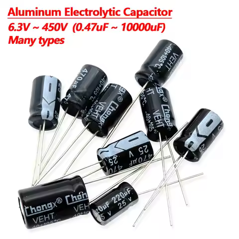 10V 16V 25V 35V 50V 63V Aluminum Electrolytic Capacitor 2.2 3.3 4.7 10 22 33 47 100 220 330 470 1000