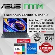 #AZ088 USED ASUS ZENBOOK UX5401ZA Performance Ultrabook intel i7-12700H 16GB 512GB SSD intel IRIS Gr