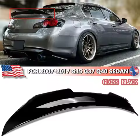 Duckbill Trunk Spoiler PSM Style Tail Wing For Infiniti G35 G25 G37 Sedan 2007-2017 Carbon Fiber Loo