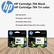 HP 704 Kartrij Dakwat Hitam / Warna (Tri-colour) 100% Asli / HP 704 Black / Tri-colour Ink Cartridge