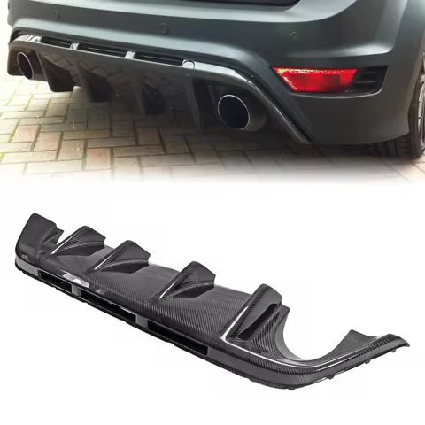 Carbon Fiber Car Body Kit for Ford Focus 2010 MK2 RS Type Rear Bumper Diffuser Lip Spoiler - Vehicle