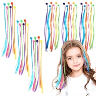 Vin Beauty 36 Pack Colored Hair Extensions for Girls, Clip-In, 33cm Length, Pink, Blue, Purple, Oran