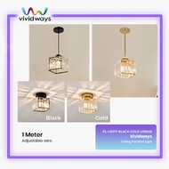 K2 CEILING PENDANT LIGHT URBAN UR071 BLACK GOLD HANGING PENDANT LIGHT