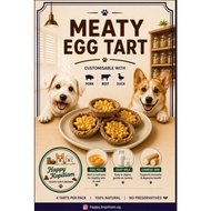 Meaty Egg Tart with Pork/Beef/Duck (4 tarts per pack) Dog Treats | Tasty Protein-Packed Snack for Da