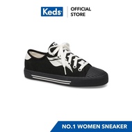 KEDS WF63063 CREW KICK WAVE SEASONAL SOLIDS BLACK/WHITE Women's Lace-up Sneakers Black hot sale