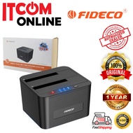 FIDECO DUAL DOCK USB3.0 SATA NO USB HUB SUPPORT OFFLINE CLONE DOCKING (YPZ04-S2-U3) BLACK