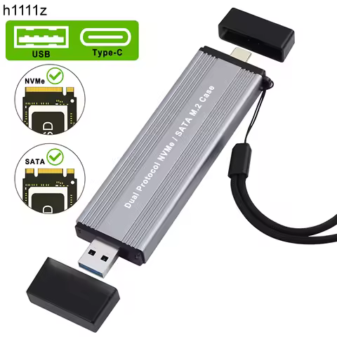 Dual Protocol M2 SSD Case USB3.0/Type-C to M.2 NVME SATA SSD Enclosure Adapter 10Gb USB3.1 Gen2 USB 