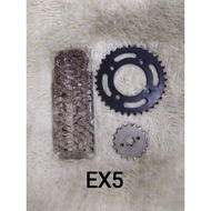 428 EX5 SPROCKET SET CHAIN RANTAI MOTOR DEPAN BELAKANG FRONT REAR SPOKET EX5