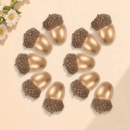 25pcs Artificial Acorn Small Golden Foam Acorns for Christmas Wreath Decoration Simulation Craft DIY