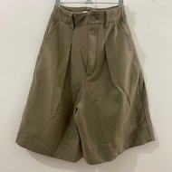 UNIQLO U羊毛混紡打褶短褲
