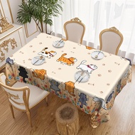 Cute Kitten and Paw Printed Tablecloth, Very Suitable for Family Kitchen, Restaurant, Terrace.11.27A