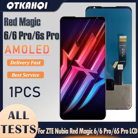 6.8" AMOLED LCD For ZTE Nubia Red Magic 6 LCD Display Touch Screen Digitizer Assembly For ZTE Nubia 