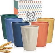 Homienly Wheat Straw Cups 6 PCS Good Alternative to Dispoable Cups 12 oz Unbreakable Drinking Cup Re