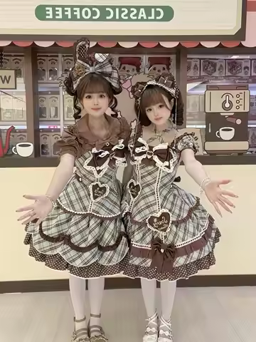 Shibuya Sweetheart - Plus Size Old School Lolita Plaid JSK & OP Dress by Star Fantasy PRE ORDER / 3 